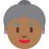 👵🏾 old woman: medium-dark skin tone display on Twitter